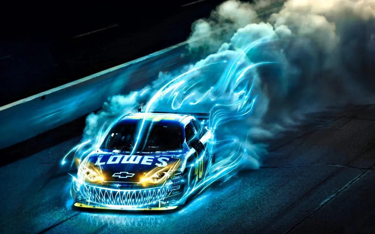Electric Blue Drift – blue and black desktop wallpaper, 1920×1200