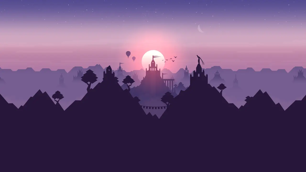 Purple Kingdom at Sunset – blue and purple desktop wallpaper, 3840×2160