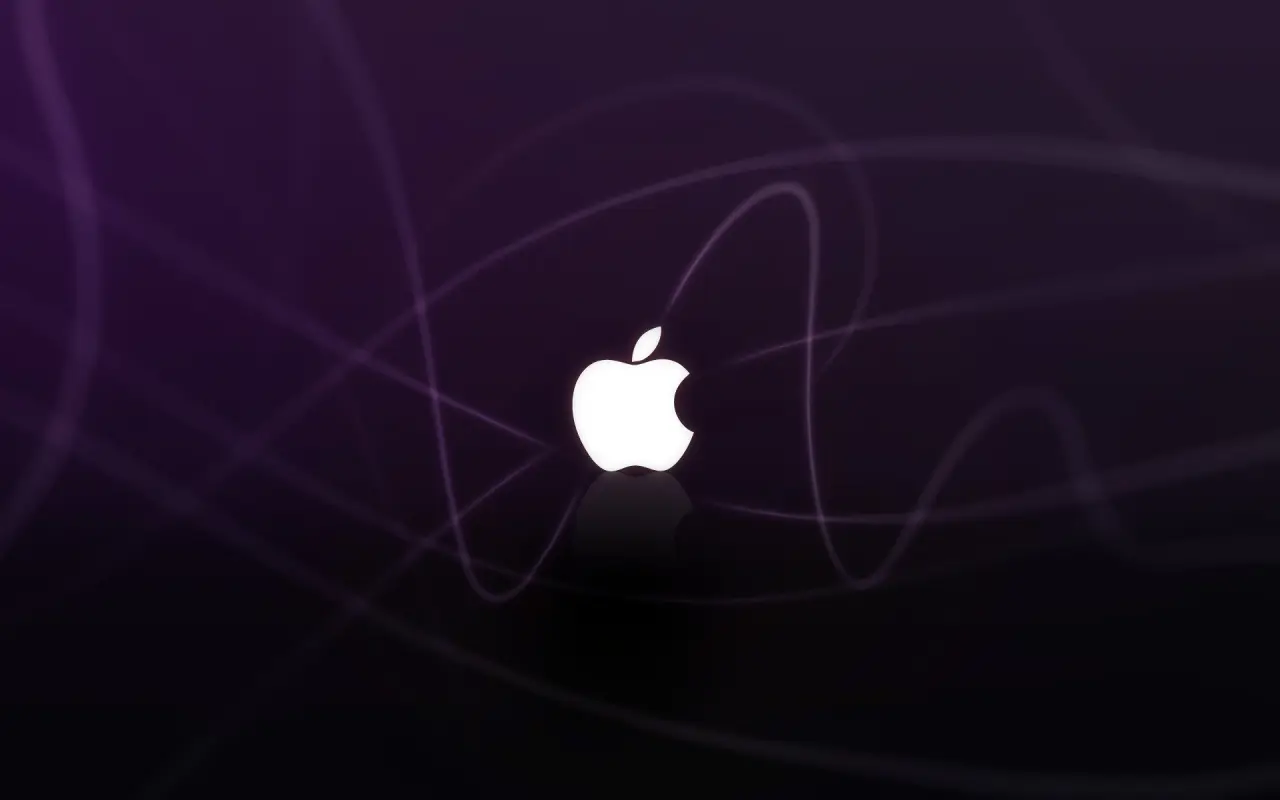 Purple Apple Waves – blue and black desktop wallpaper, 1920×1200