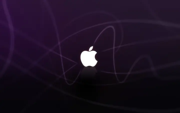 Purple Apple Waves as a phone lock screen
