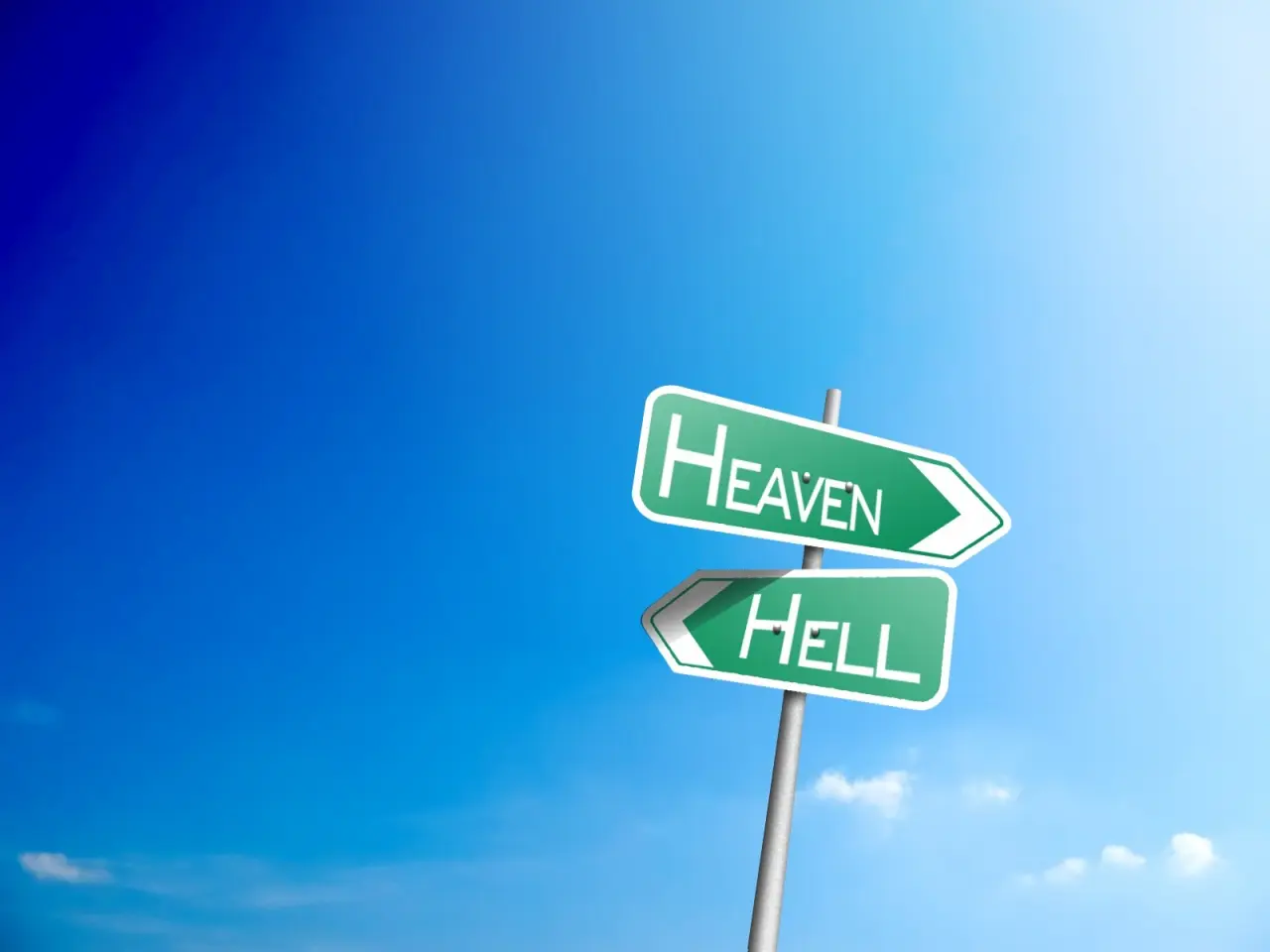 Heaven Or Hell Choice – blue and teal desktop wallpaper, 1600×1200