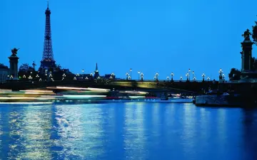 Paris Evening By The Seine wallpaper