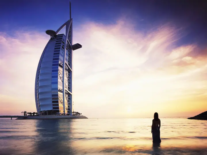 Sunset View of Dubai as a phone lock screen