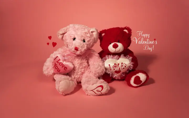 Valentine Teddy Bears as a phone lock screen