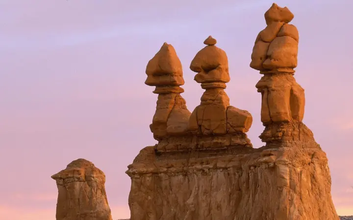 Desert Hoodoo Silhouettes At Dusk as a phone lock screen