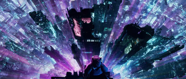 Neon Metropolis Abyss as a phone lock screen