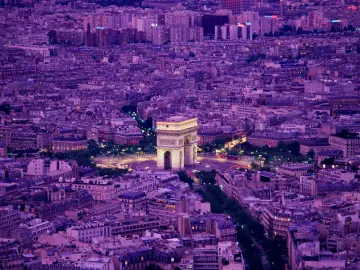 Purple Sunset Over Paris wallpaper
