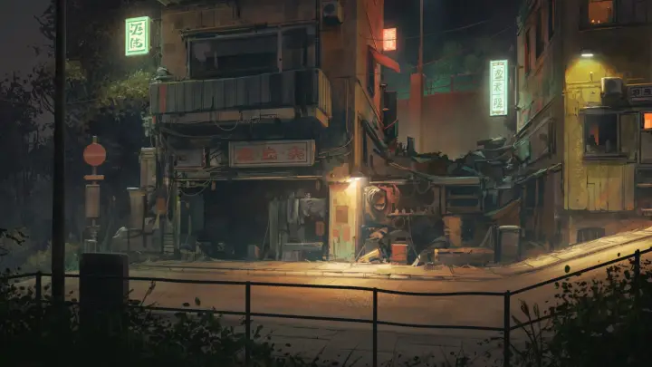 Quiet City Night Alley as a phone lock screen