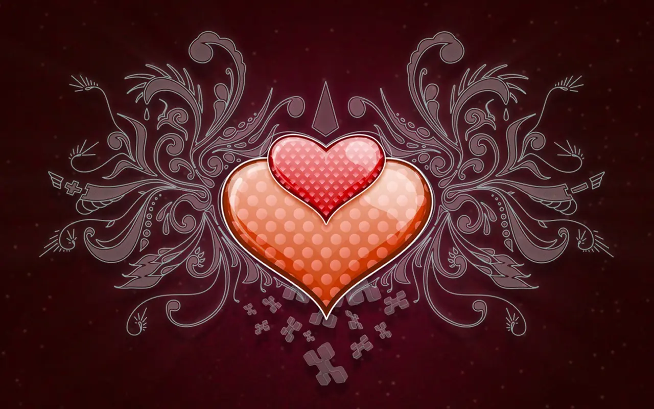 Garnet Heart Embellishment – black and brown desktop wallpaper, 1920×1200