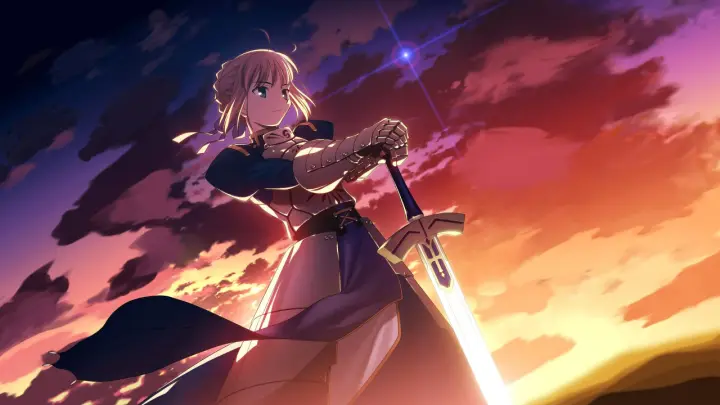 Knight Under Sunset Skies as a phone lock screen