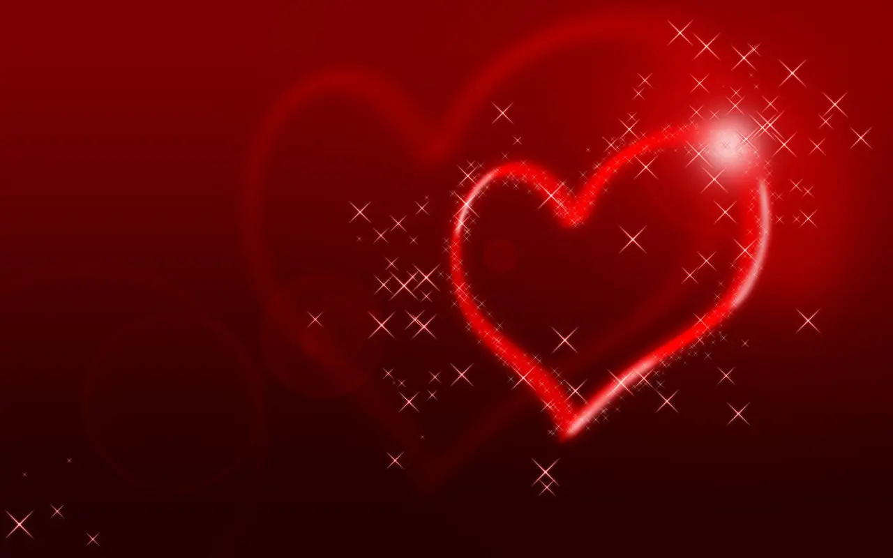 Glowing Red Heart Sparkles – black and brown desktop wallpaper, 1920×1200