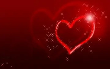 Glowing Red Heart Sparkles wallpaper