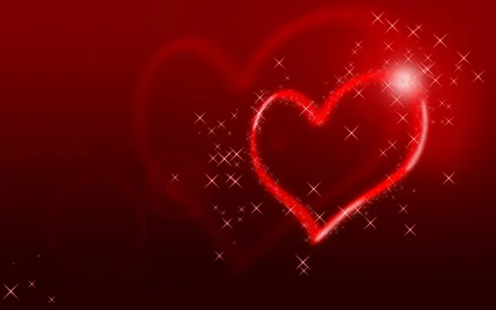 Glowing Red Heart Sparkles as a phone lock screen
