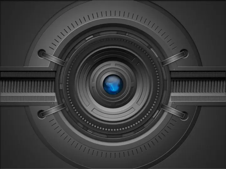 Mechanical Blue Eye as a phone lock screen