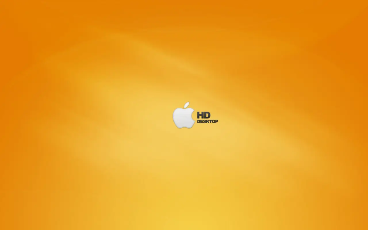 Apple Logo on Orange – orange and yellow desktop wallpaper, 1680×1050