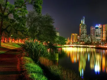Night Lights Over Melbourne wallpaper