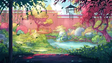 Quiet Japanese Garden Retreat wallpaper