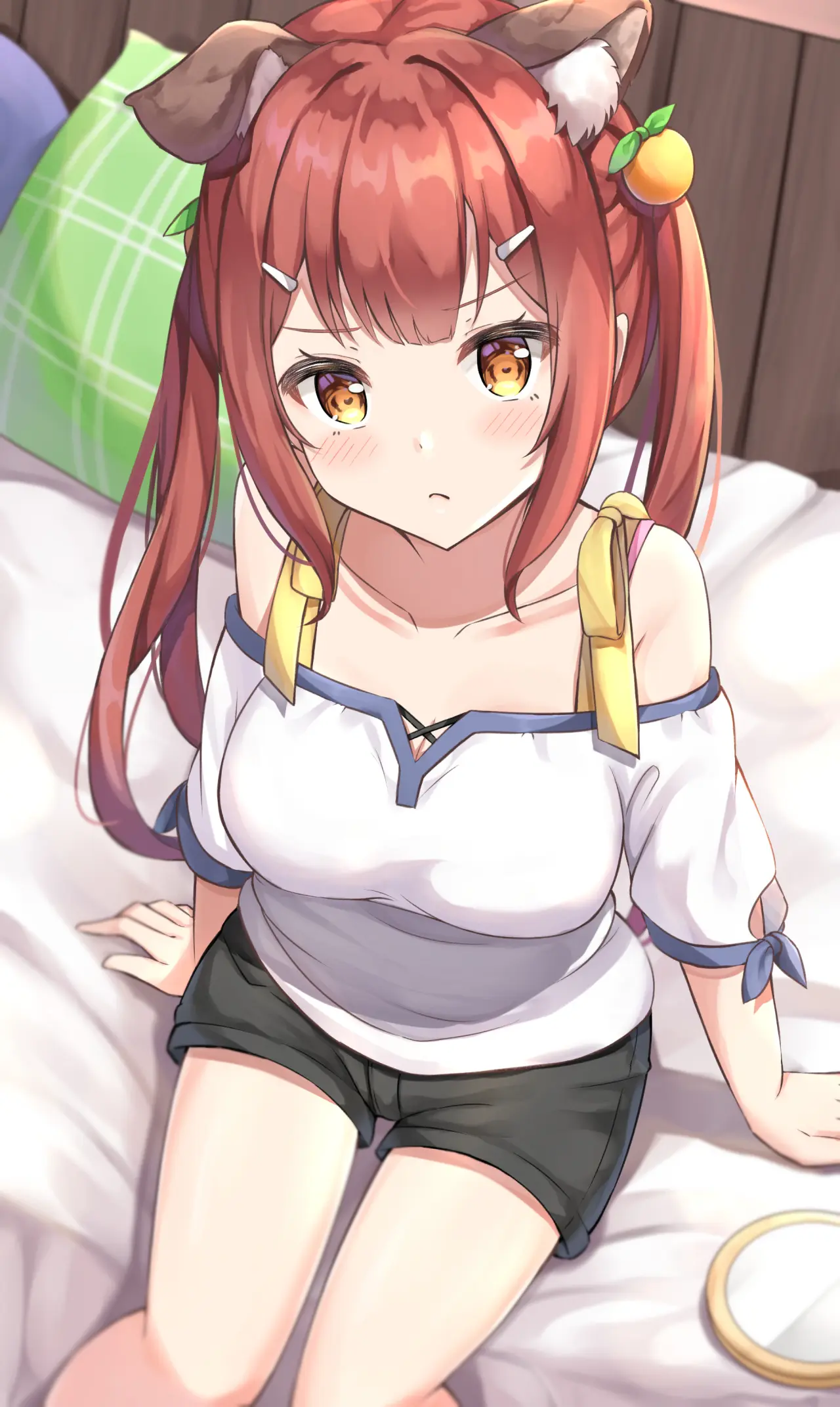 Resting Anime Girl With Animal Ears – white and grey phone wallpaper, 1905×3190