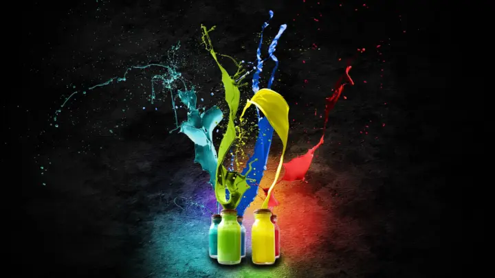 Vibrant Color Splashes From Bottles as a phone lock screen