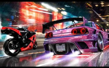 Neon Street Racing Chase wallpaper