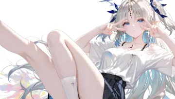 Playful Anime Girl Pose live wallpaper