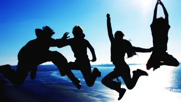 Joyful Jump In The Sun wallpaper