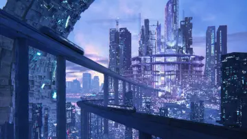 Neon Metropolis At Dusk wallpaper