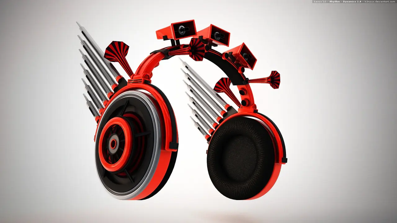 Symphonic Headphone Design – grey and white desktop wallpaper, 1920×1080