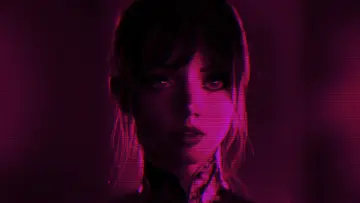 Neon Glitch Portrait wallpaper