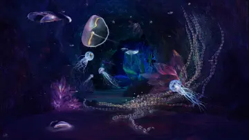 Abyssal Glowing Grotto wallpaper