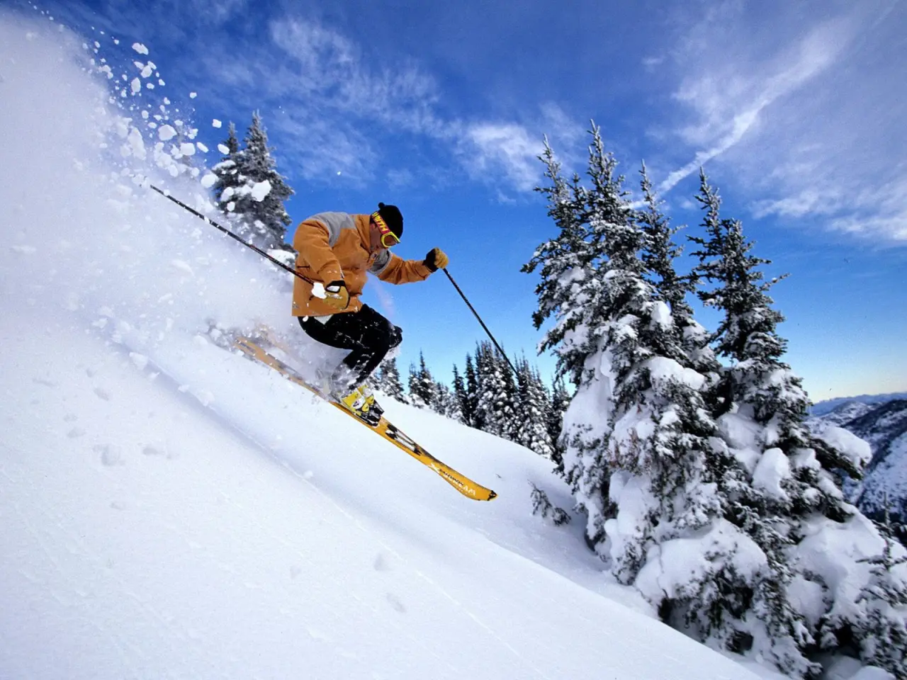 Carving Through Fresh Powder – purple and blue desktop wallpaper, 1600×1200