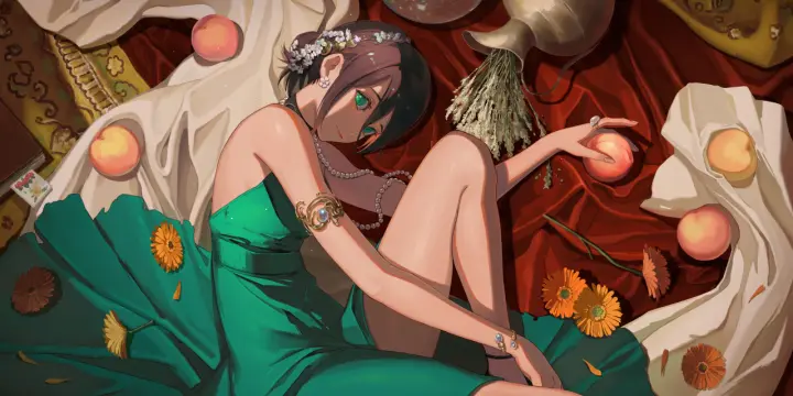 Resting Among The Peaches as a phone lock screen
