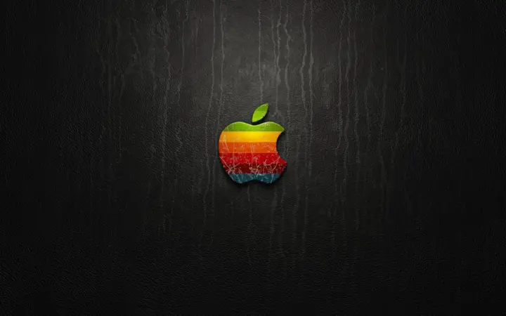 Retro Apple Leather Emblem as a phone lock screen