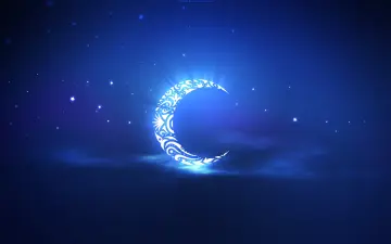 Gleaming Crescent Moon wallpaper