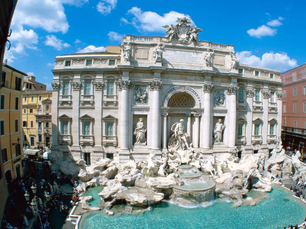 Trevi Fountain In Rome – grey and blue desktop wallpaper, 1600×1200