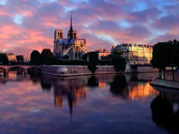 Paris Evening Reflection wallpaper