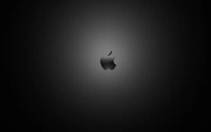 Dark Carbon Apple Logo as a phone lock screen