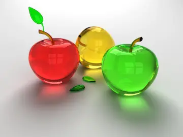 Glass Apples On White wallpaper