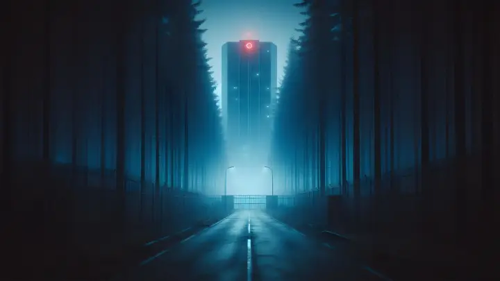 Tower in the Fog as a phone lock screen