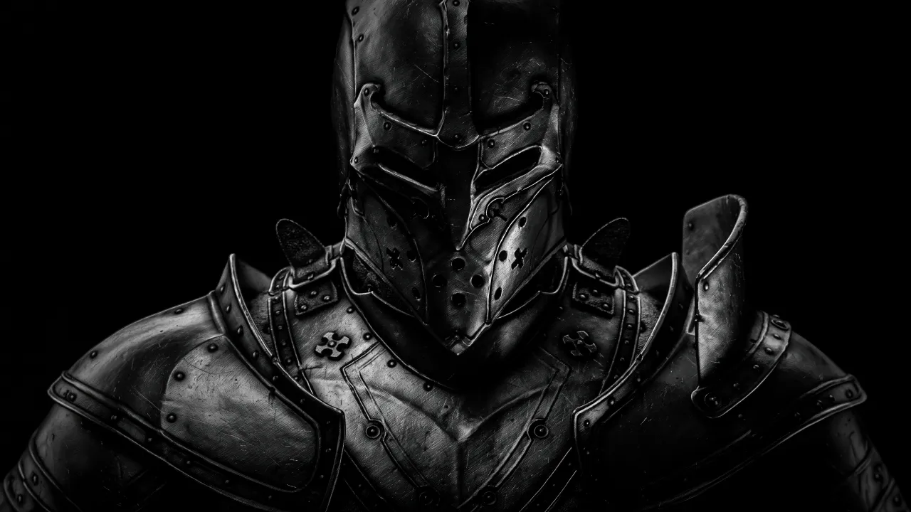 Mortal Shell Knight – black and grey desktop wallpaper, 3840×2160