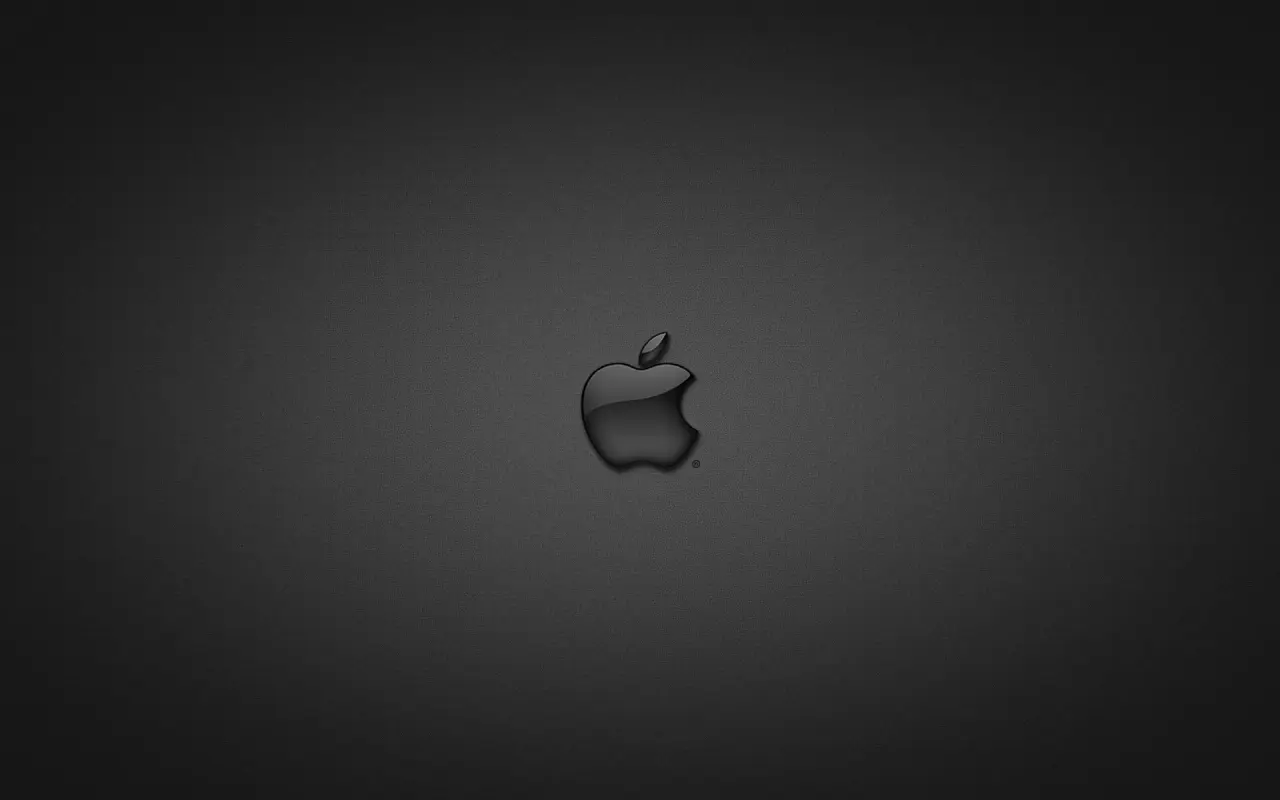 Dark Apple Monogram – black and grey desktop wallpaper, 1920×1200