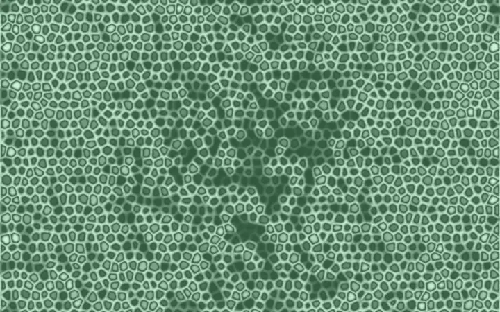 Dense Green Cellular Grid as a phone lock screen