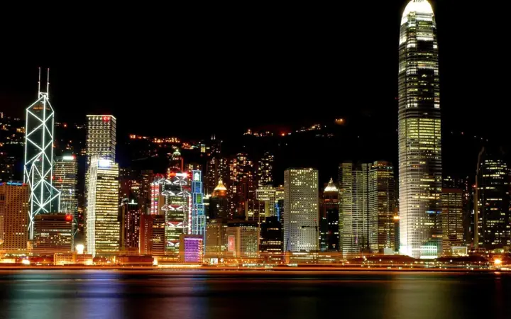 Neon Metropolis Night View as a phone lock screen