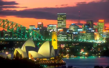 Sydney Harbor At Dusk wallpaper