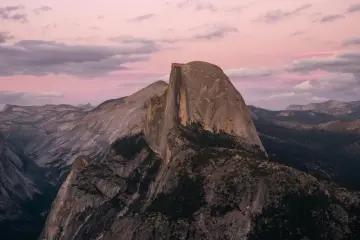 Pink Sunset Over Half Dome wallpaper