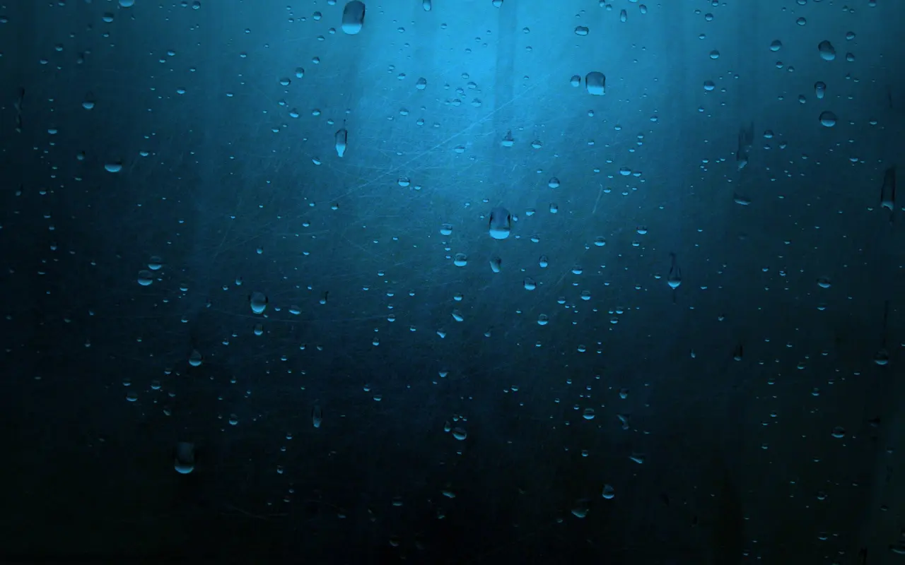 Raindrops on Glass – black and blue desktop wallpaper, 1920×1200