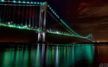 Emerald Lights At Night wallpaper