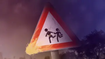 Burning Danger Sign wallpaper