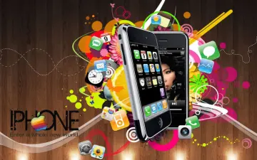 Retro Smartphone App World wallpaper