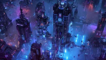 Neon Metropolis From Above wallpaper